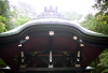 A closeup of the roof of a small shrine, in a big temple place, near Kamakura station, I don't remember the name...