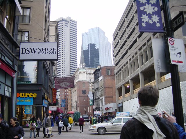 Downtown, between Boston common and the financial district