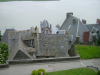 Le village vu de l'abbaye, la mer a recouvert le sable.